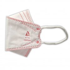 ماسک سه بعدی 4 لایه انزانی - جعبه 20 عددی - ایرانی - سفید داخل قرمز - کد37 - سایزمدیوم